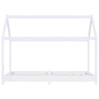 Kinderbedframe massief grenenhout wit 70x140 cm - thumbnail