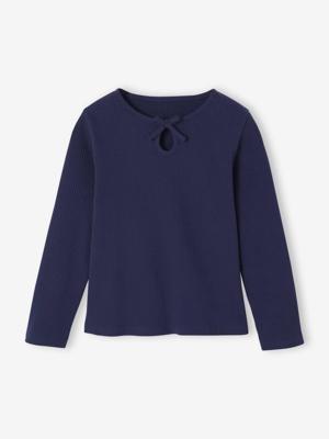 T-shirt met lange mouwen voor meisjes marineblauw