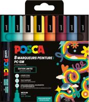 Uni POSCA paintmarker PC-5M, 1,8 - 2,5 mm, etui van 8 stuks in geassorteerde Retro kleuren - thumbnail