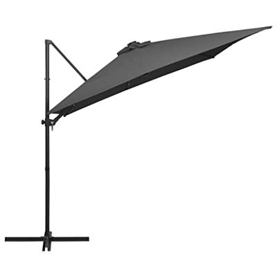 VidaXL Zweefparasol met led en stalen paal 250x250 cm antracietkleurig