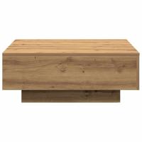 Salontafel artisanaal eikenkleurig 80 x 80 x 31 cm Bewerkt hout - thumbnail