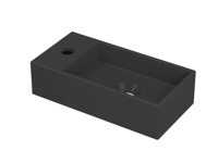INK Versus Fontein - 36x18x9cm - wasbak rechts - 1 kraangat - porselein zwart mat 3404280 - thumbnail