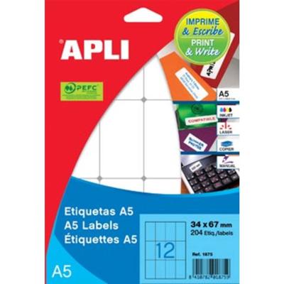 Labels Apli Wit Papier 15 Lakens 8 x 12 mm (10 Stuks)