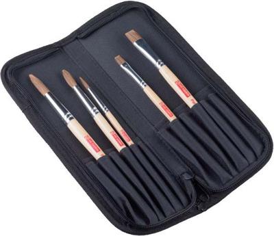 Talens art creation • aquarelpenselenset van 5 met etui - pony/polyester