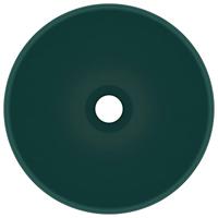 Wastafel rond 32,5x14 cm keramiek mat donkergroen - thumbnail