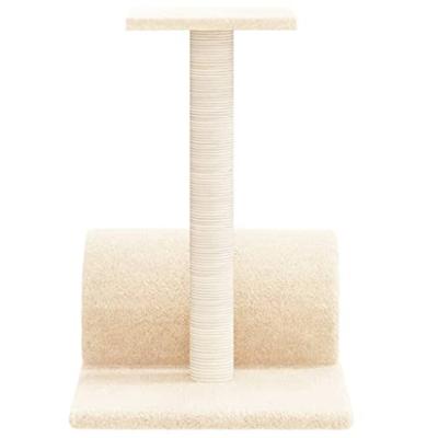 Bussandri Exclusive - Kattenmeubel met tunnel 60x34,5x50 cm crèmekleurig