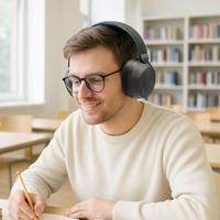 LogiLink BT0071 Over Ear koptelefoon Bluetooth Zwart Noise Cancelling Afstandsbediening, Hoofdband, Headset - thumbnail