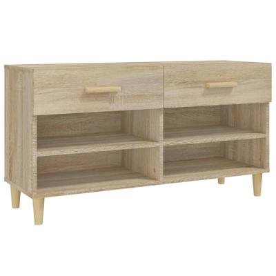 Schoenenkast 102x35x55 cm bewerkt hout sonoma eikenkleurig