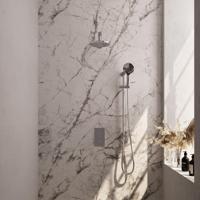 Brauer Chrome Carving Thermostatische Regendoucheset Inbouw - Hoofddouche 20 cm - Rechte Wandarm - 3 Weg - Handdouche 3 Standen - Doucheslang - Geintegreerde Glijstang - Chroom - thumbnail