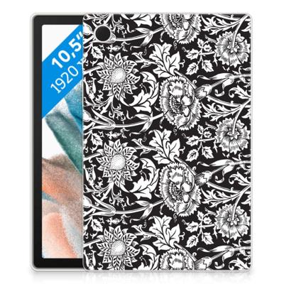 Samsung Galaxy Tab A8 2021/2022 | Siliconen hoesje | Black Flowers Samsung Galaxy Tab A8 2021/2022 | Siliconen hoesje | Black Flowers