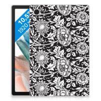 Samsung Galaxy Tab A8 2021/2022 | Siliconen hoesje | Black Flowers - thumbnail