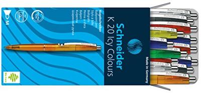Schneider balpen K20 Icy Colours, medium, geassorteerde kleuren Schneider balpen K20 Icy Colours, medium, geassorteerde kleuren