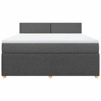 Boxspring met matras stof donkergrijs 180x200 cm - thumbnail