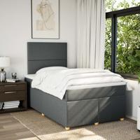 Boxspring met matras stof donkergrijs 120x200 cm - thumbnail