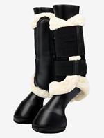 LeMieux Fleece Beenbeschermers zwart/bruin maat:l - thumbnail