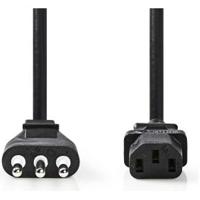 Voedingskabel | Stekker Type L (IT) - IEC-320-C13 | 2,0 m | Zwart - thumbnail