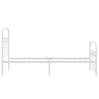 Bedframe met hoofd- en voeteneinde metaal wit 80x200 cm - thumbnail