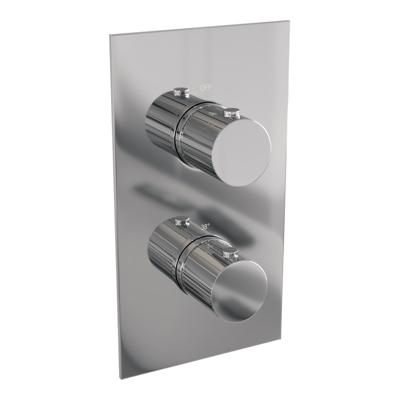 Brauer Stripe 3-weg inbouwthermostaat rechthoekig met in- en afbouwdelen chroom