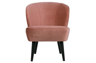 WOOOD Fauteuil 'Sara' Velvet, kleur Oudroze