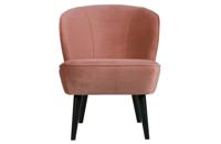 WOOOD Fauteuil 'Sara' Velvet, kleur Oudroze - thumbnail