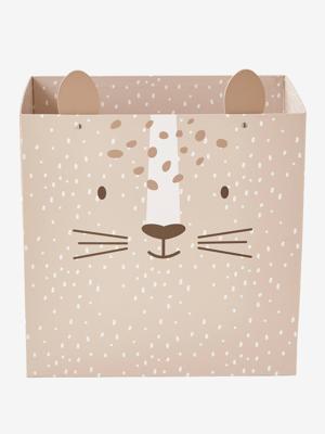 Opvouwbaar kartonnen mandje Tijger beige