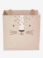 Opvouwbaar kartonnen mandje Tijger beige - thumbnail