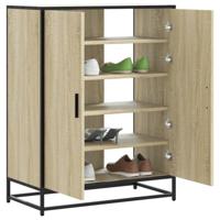 Schoenenkast 75x38x97,5 cm bewerkt hout en metaal sonoma eiken - thumbnail