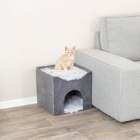 Trixie kattenhuis harvey grijs-wit / zwart - thumbnail