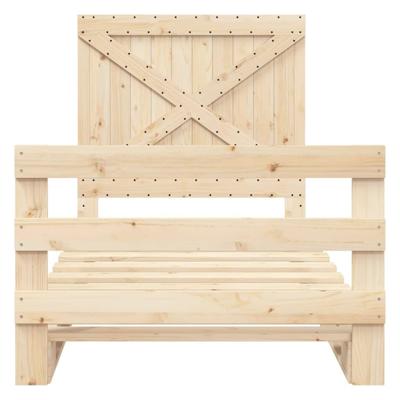 Bedframe met hoofdbord massief grenenhout 100x200 cm