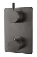 Wiesbaden Caral afbouwdeel inbouwthermostaat 2 weg gunmetal - thumbnail