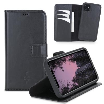 NorthLife - Uitneembare 2-in-1 (RFID) bookcase hoes - iPhone 11 - Burcht Trecht Zwart NorthLife - Uitneembare 2-in-1 (RFID) bookcase hoes - iPhone 11 - Burcht Trecht Zwart