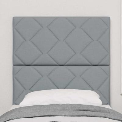 Hoofdbord met LED -striplichten Lichtgrijs 80 cm Stof