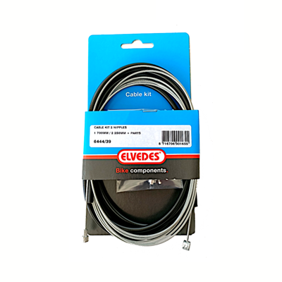 Remkabelset achter Elvedes 1700mm / 2250mm verzinkt 2 nippels - zwart (op kaart)