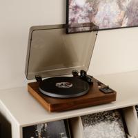 Volautomatische platenspeler met Bluetooth® transmissie en voorversterker Metalen platenspeler en toonarm Hout - thumbnail