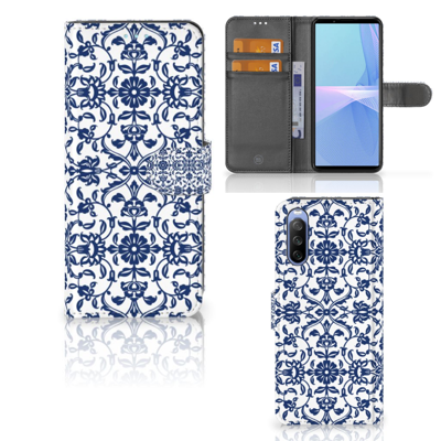 Sony Xperia 10 III Hoesje Flower Blue Sony Xperia 10 III Hoesje Flower Blue