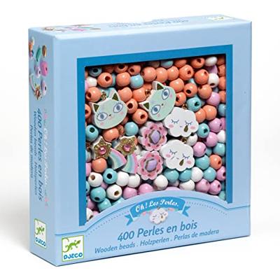 Houten kralen - Vogels - DJECO blauw Houten kralen - Vogels - DJECO blauw