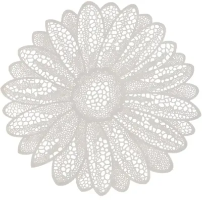 Unique Living placemat flower 38cm white