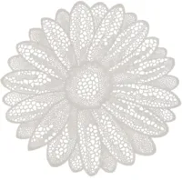 Unique Living placemat flower 38cm white - thumbnail