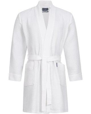 Morgenstern Morgenstern badjas Sascha Kimono wafelstof kort 100cm Wit XXL