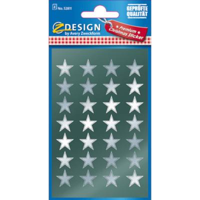 Avery AV-52811 Etiket Z-design Christmas Pakje A 2 Vel Zilveren Sterren