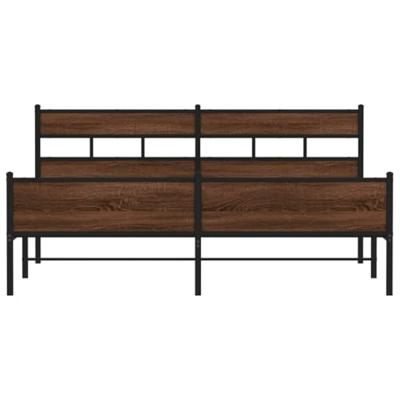 Bedframe zonder matras metaal bruin eikenkleur 180x200 cm