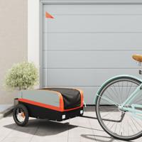 VidaXL Fietstrailer 30 kg ijzer zwart en oranje - thumbnail