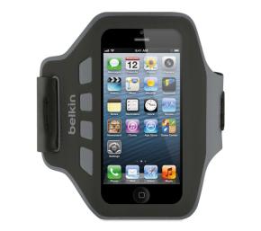 Belkin Slim-Fit Plus-armband (kabelopbergvak, geschikt voor Apple iPhone 5/5s/5c) zwart