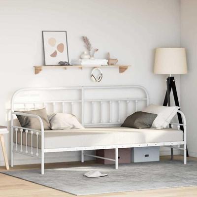 Bedframe voor een daybed Wit 100 x 200 cm Gepoedercoat staal