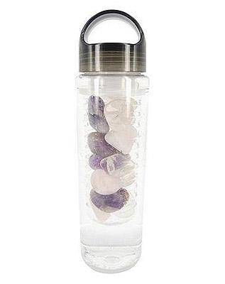Edelsteen Waterfles Amethist, Rozenkwarts en Bergkristal - Liefde en Harmonie - 700 ml