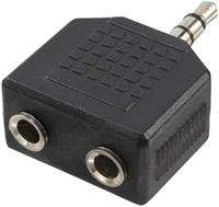 LogiLink CA1002 Adapter Jackplug Audio Adapter Zwart - thumbnail