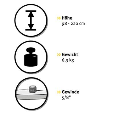 Stabila 18194 Wind-up statief Hoogte (max.)=220 cm