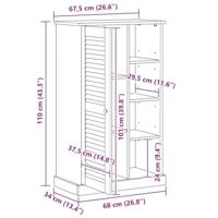 Badkamerkast VIGO Wit 67.5 x 34 x 110 cm Massief grenenhout - thumbnail