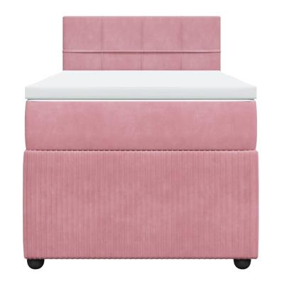 Boxspring met matras fluweel roze 160x200 cm