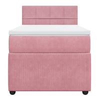 Boxspring met matras fluweel roze 160x200 cm - thumbnail